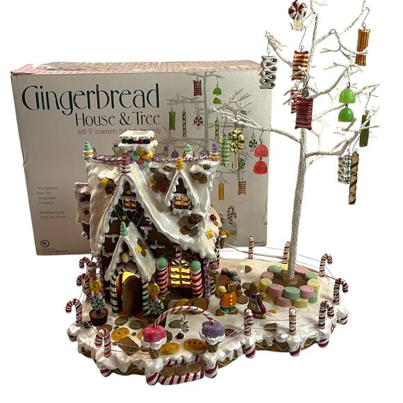 Costco Other - VTG Costco Gingerbread House & Tree Lights Up w/ 13 Candy Ornaments Christmas